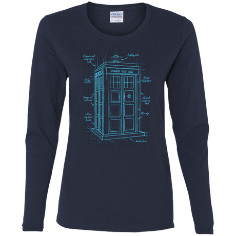 T-Shirts Navy / S Tardis Plan Women's Long Sleeve T-Shirt