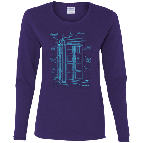 T-Shirts Purple / S Tardis Plan Women's Long Sleeve T-Shirt