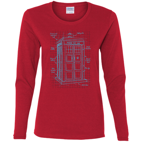 T-Shirts Red / S Tardis Plan Women's Long Sleeve T-Shirt