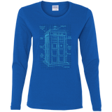 T-Shirts Royal / S Tardis Plan Women's Long Sleeve T-Shirt
