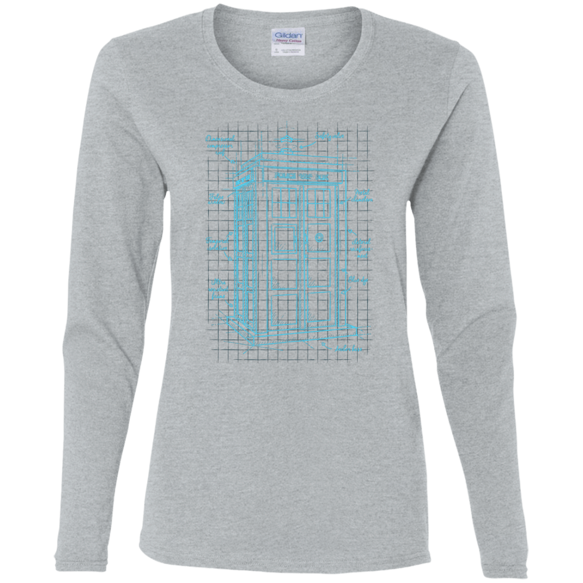 T-Shirts Sport Grey / S Tardis Plan Women's Long Sleeve T-Shirt