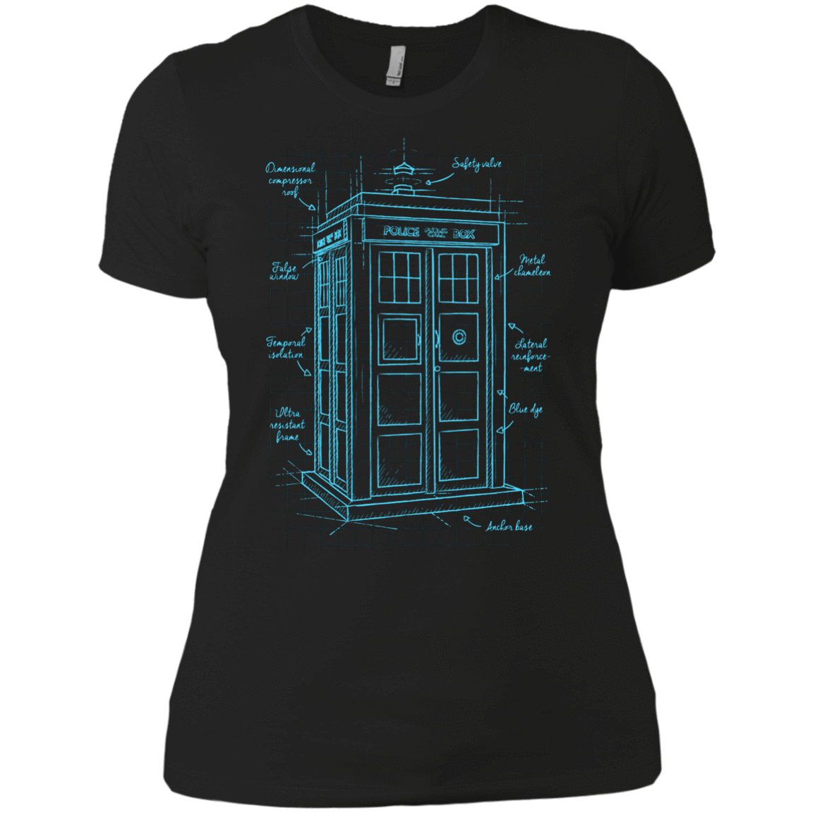 T-Shirts Black / X-Small Tardis Plan Women's Premium T-Shirt