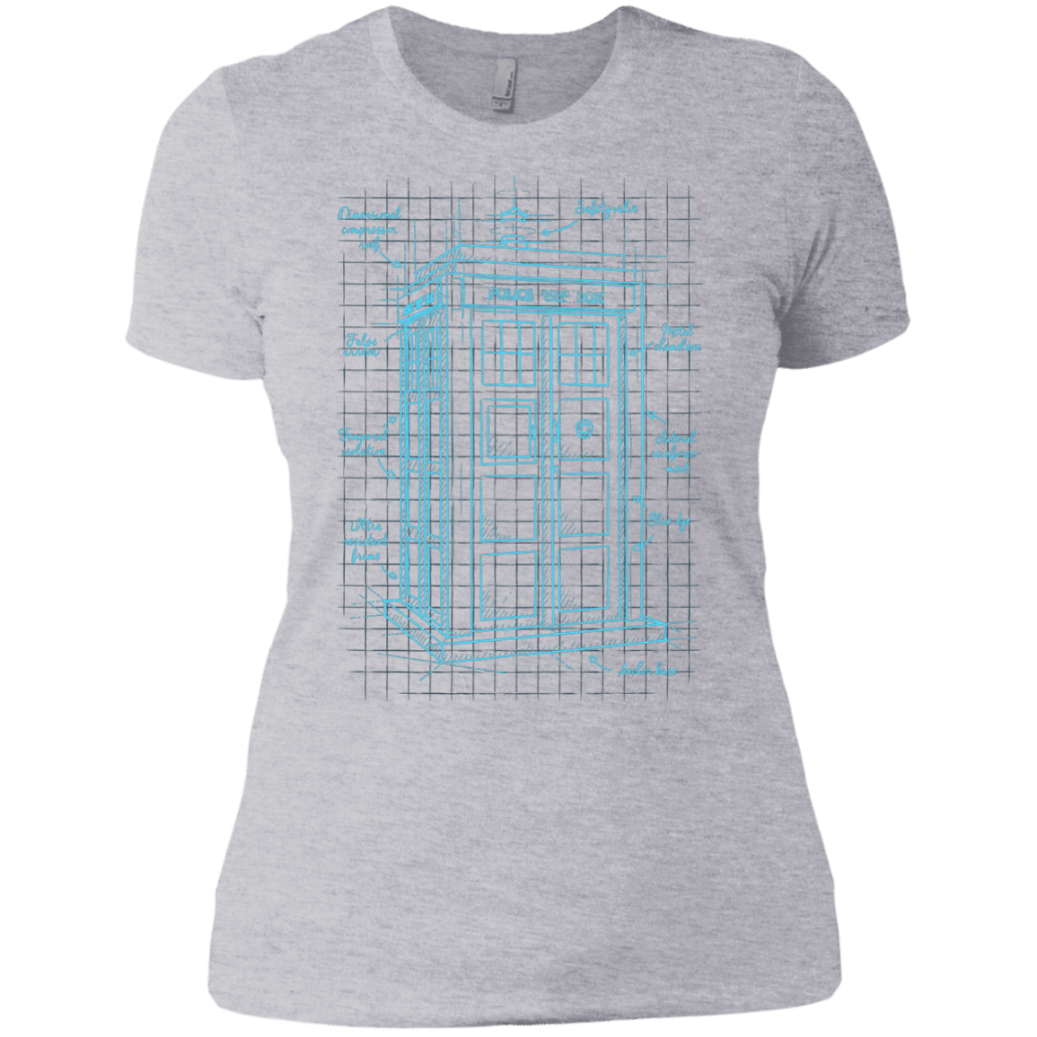 T-Shirts Heather Grey / X-Small Tardis Plan Women's Premium T-Shirt