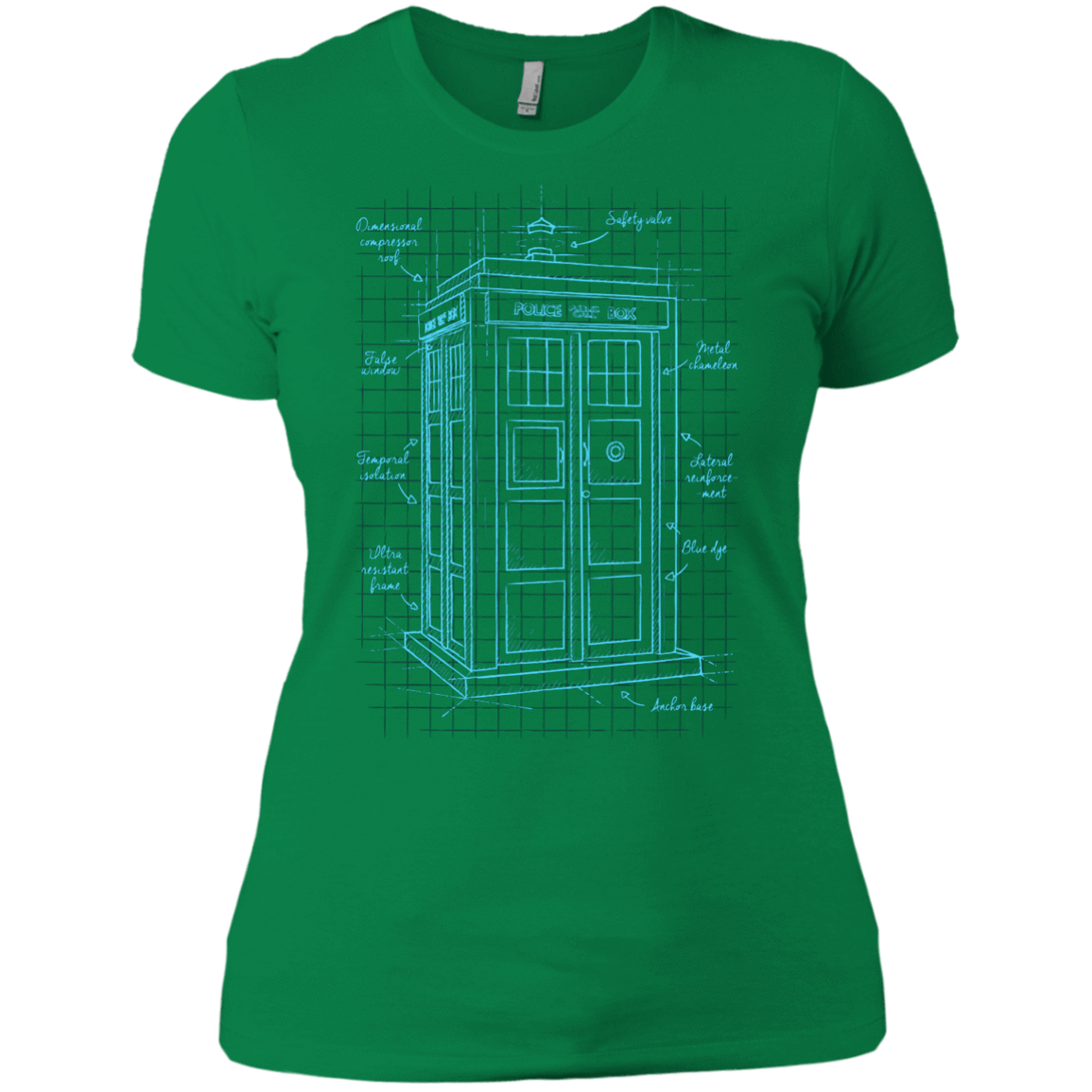 T-Shirts Kelly Green / X-Small Tardis Plan Women's Premium T-Shirt