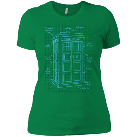 T-Shirts Kelly Green / X-Small Tardis Plan Women's Premium T-Shirt