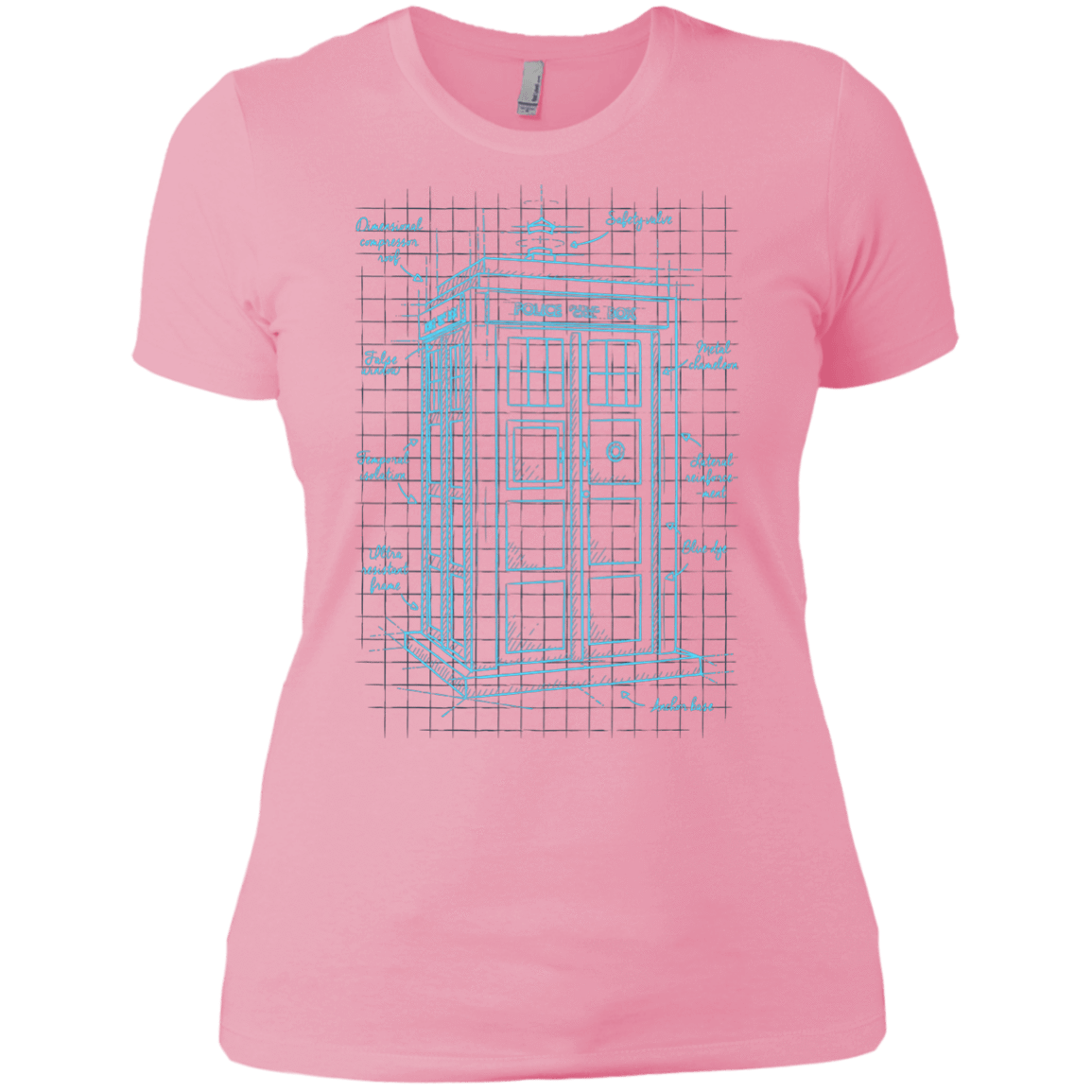 T-Shirts Light Pink / X-Small Tardis Plan Women's Premium T-Shirt