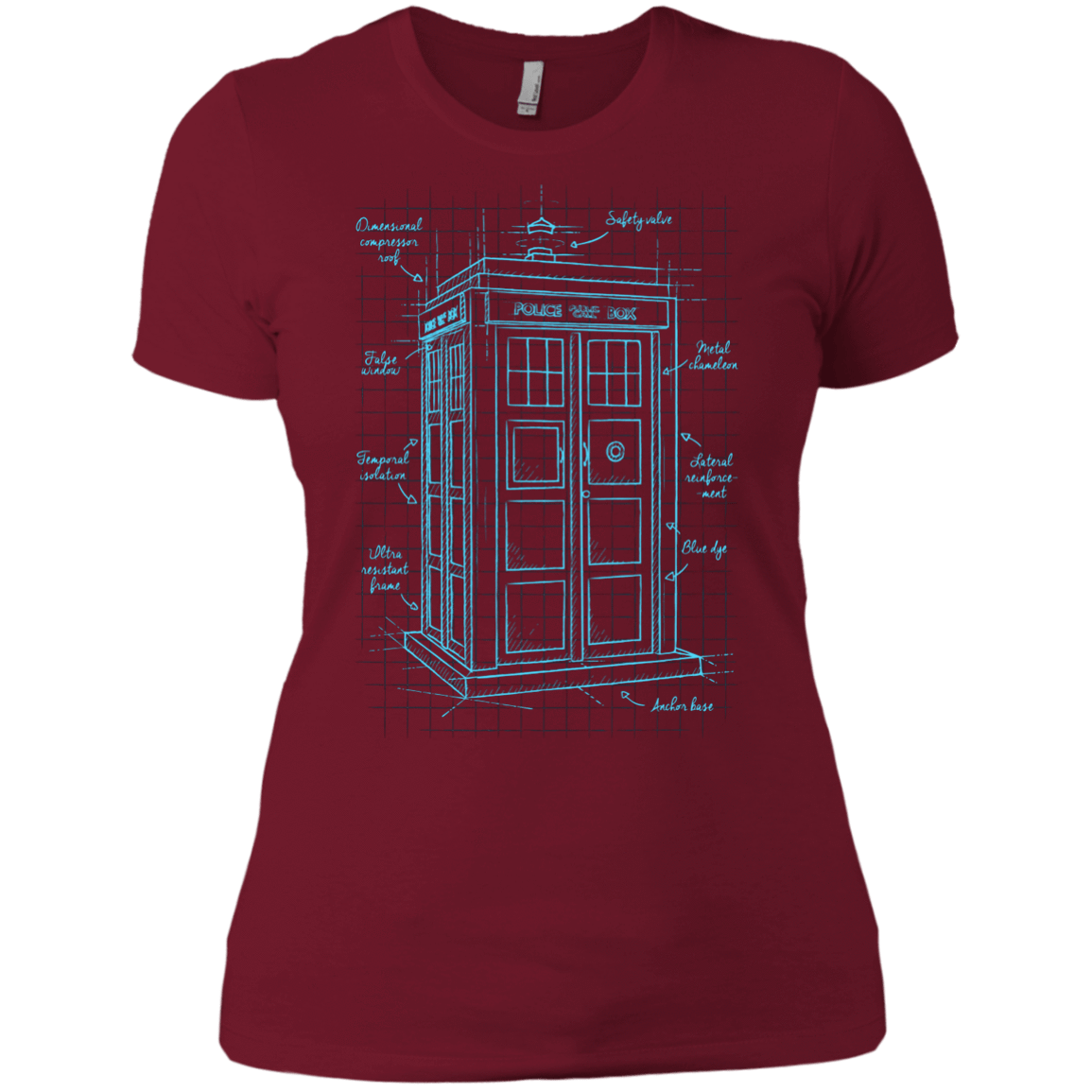 T-Shirts Scarlet / X-Small Tardis Plan Women's Premium T-Shirt