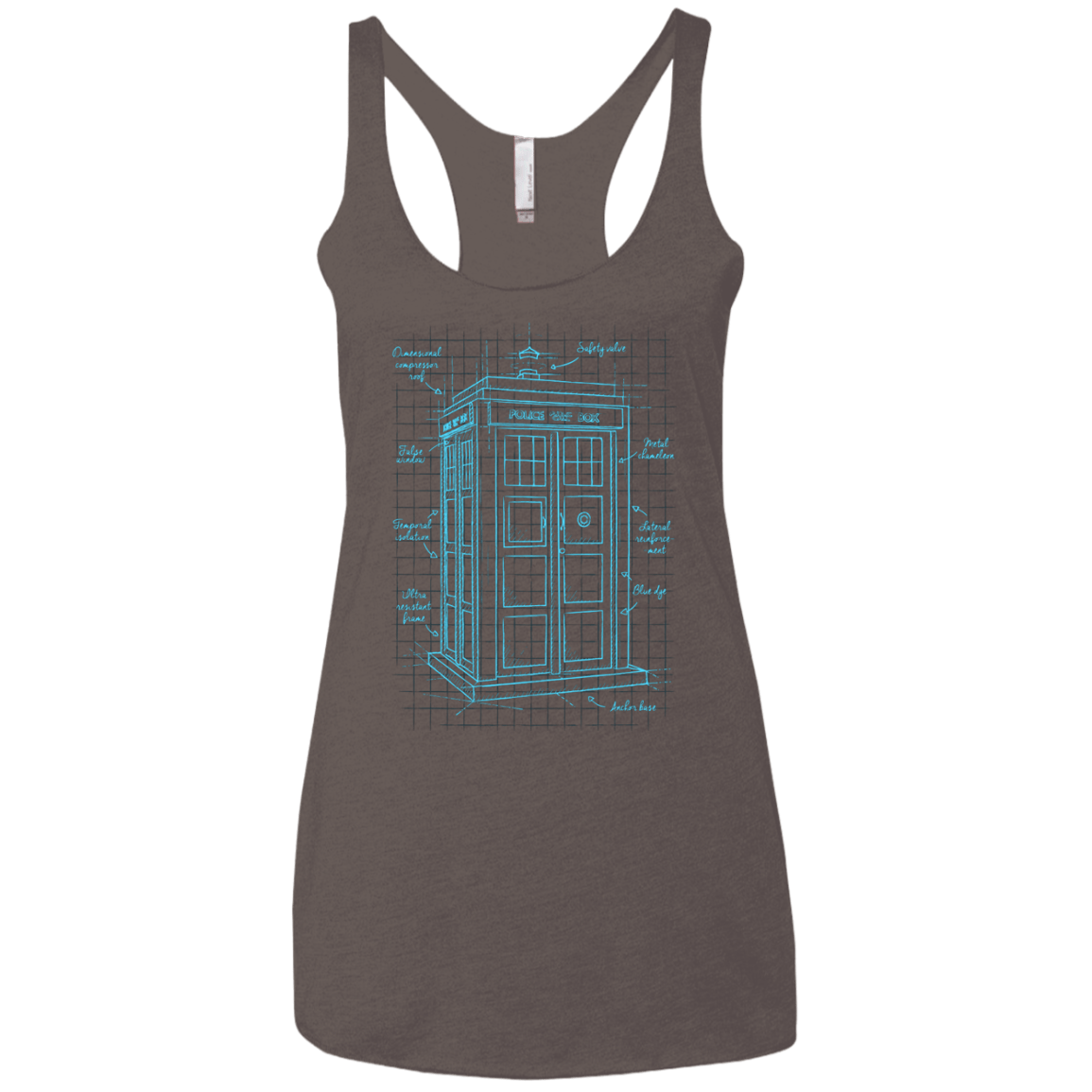 Tardis Plan Women's Triblend Racerback Tank