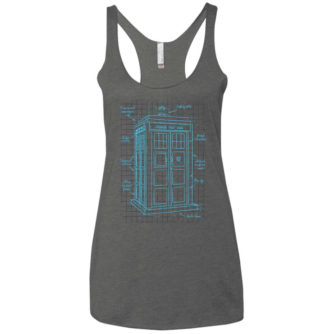 Tardis Plan Women's Triblend Racerback Tank