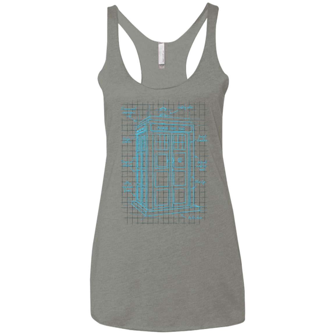 Tardis Plan Women's Triblend Racerback Tank