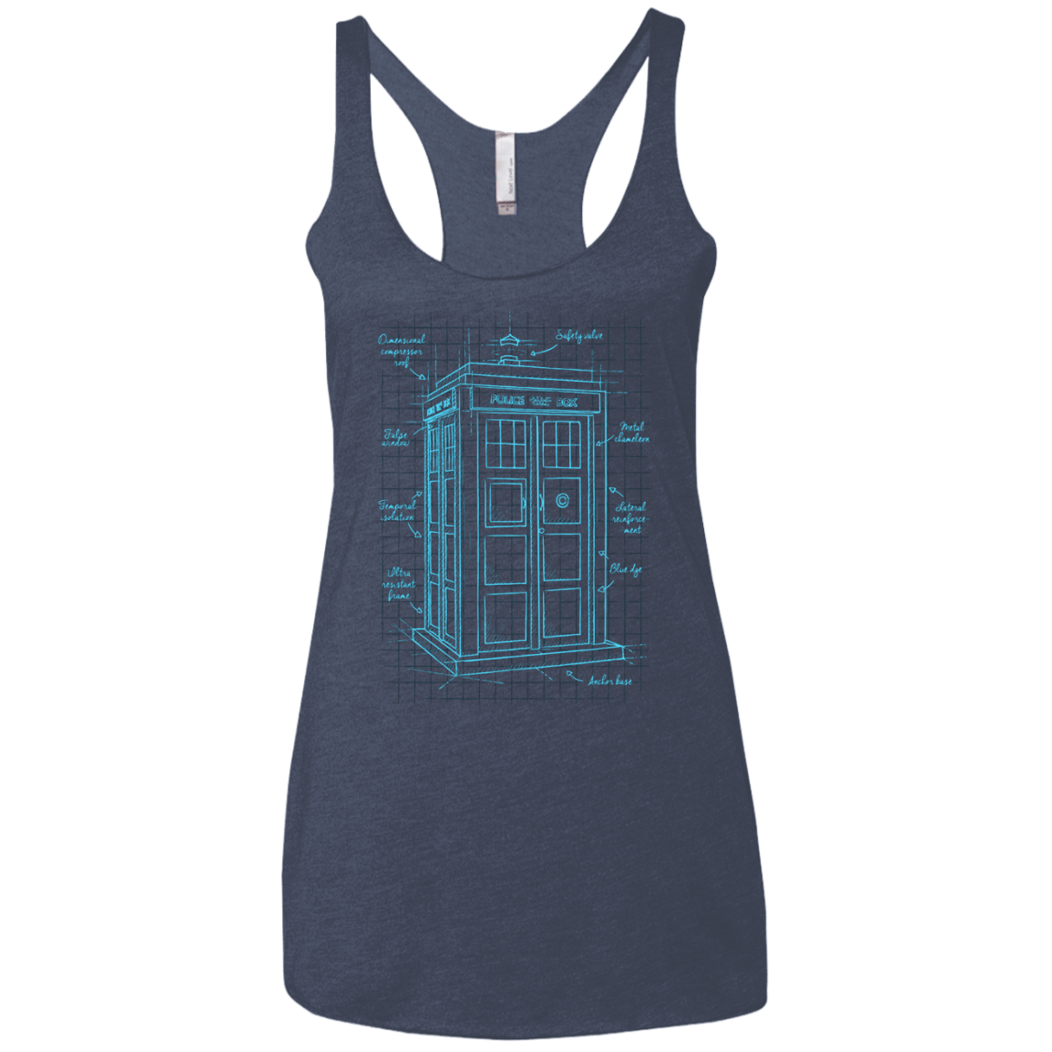 Tardis Plan Women's Triblend Racerback Tank
