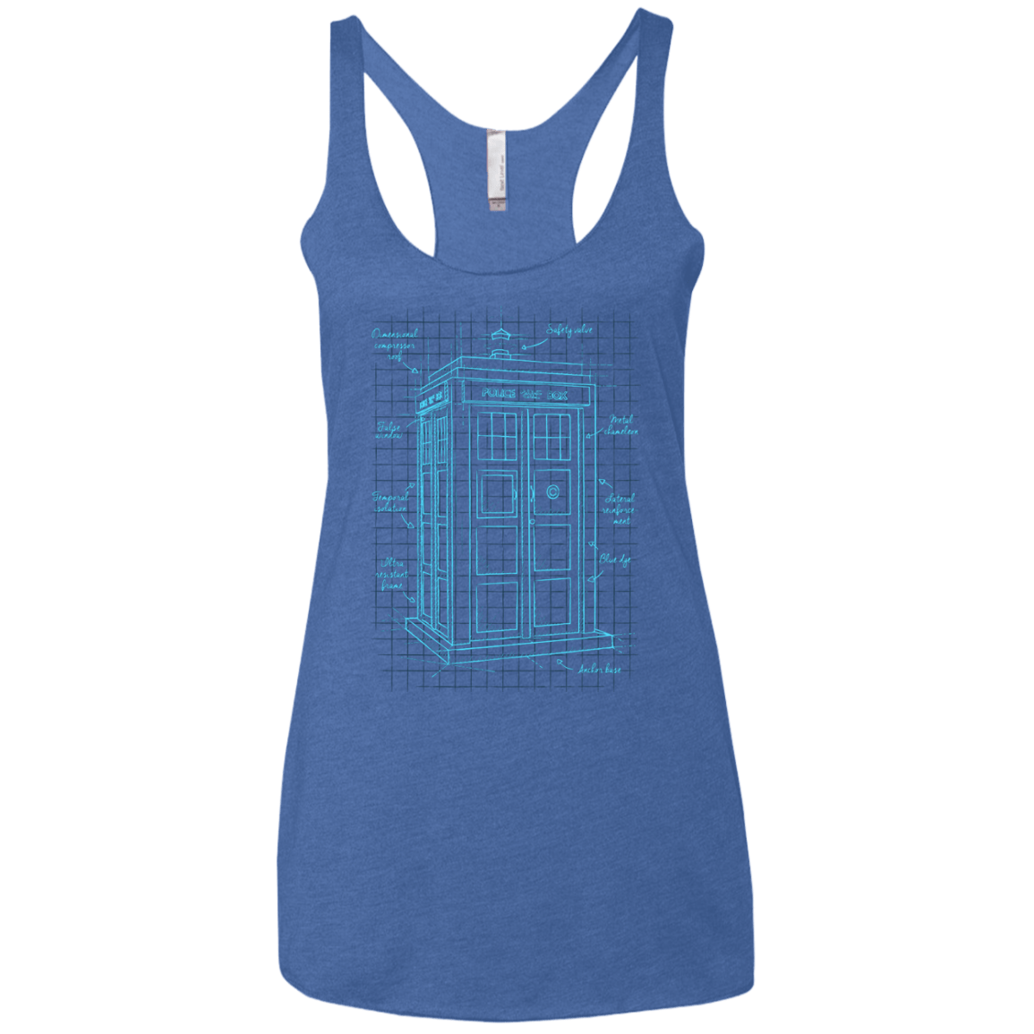 Tardis Plan Women's Triblend Racerback Tank