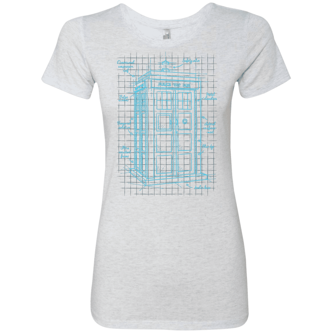 T-Shirts Heather White / S Tardis Plan Women's Triblend T-Shirt