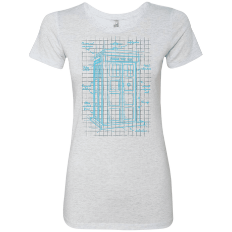 T-Shirts Heather White / S Tardis Plan Women's Triblend T-Shirt