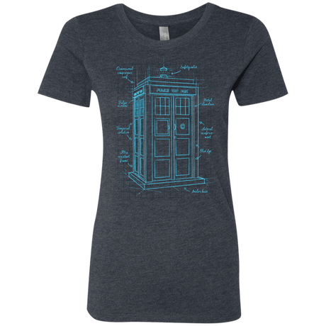 T-Shirts Vintage Navy / S Tardis Plan Women's Triblend T-Shirt