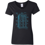 T-Shirts Black / S Tardis Plan Women's V-Neck T-Shirt