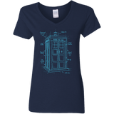 T-Shirts Navy / S Tardis Plan Women's V-Neck T-Shirt