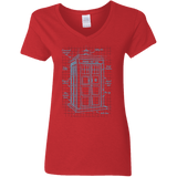 T-Shirts Red / S Tardis Plan Women's V-Neck T-Shirt