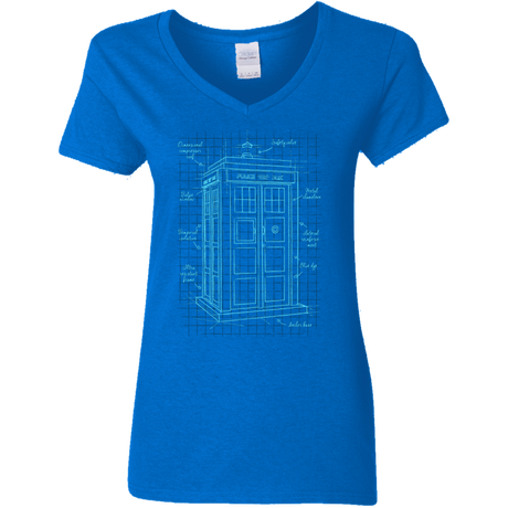 T-Shirts Royal / S Tardis Plan Women's V-Neck T-Shirt