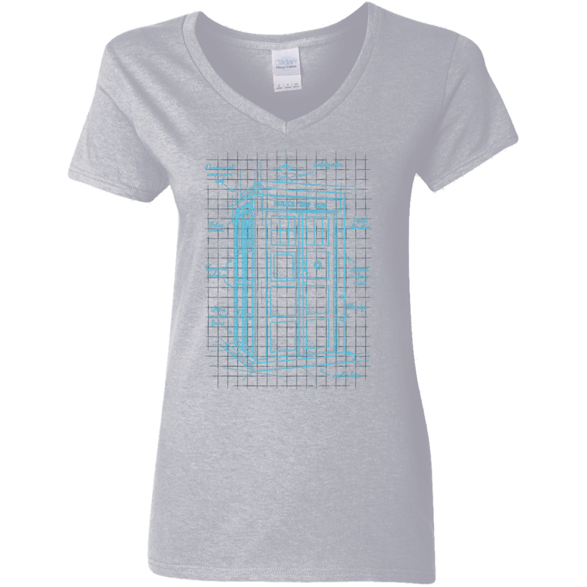 T-Shirts Sport Grey / S Tardis Plan Women's V-Neck T-Shirt