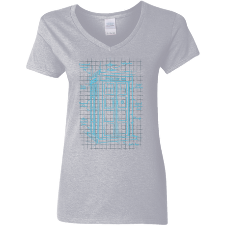 T-Shirts Sport Grey / S Tardis Plan Women's V-Neck T-Shirt