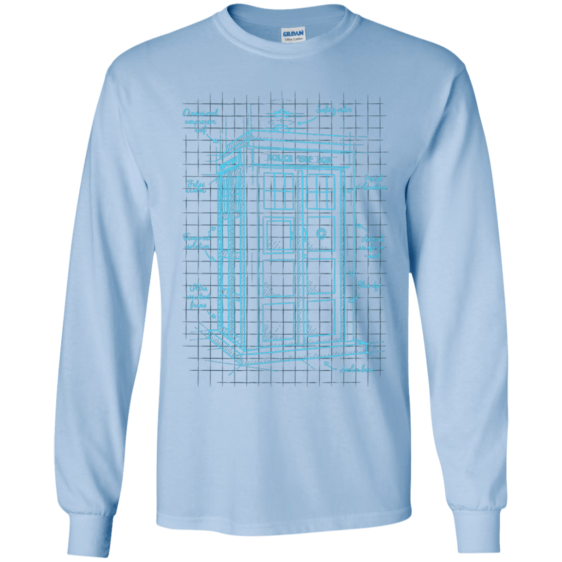 Tardis Plan Youth Long Sleeve T-Shirt
