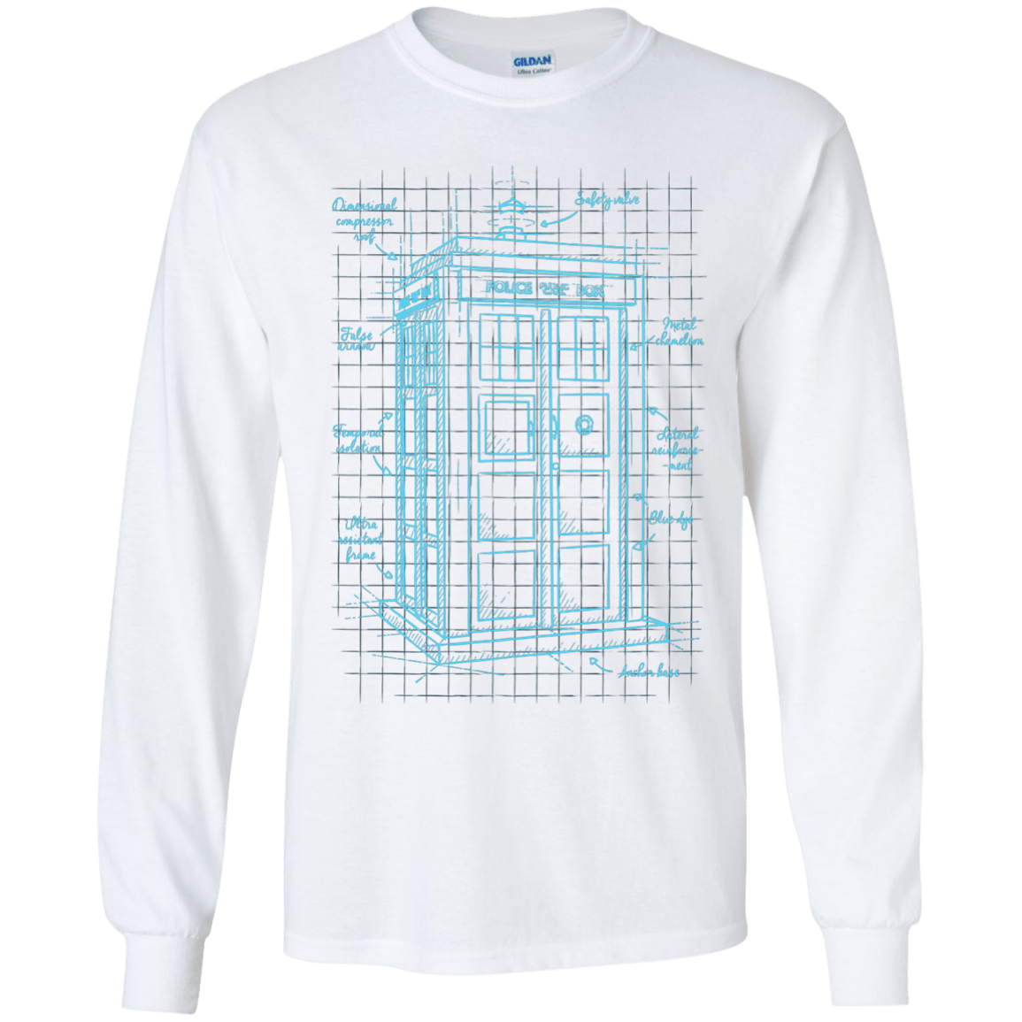 Tardis Plan Youth Long Sleeve T-Shirt