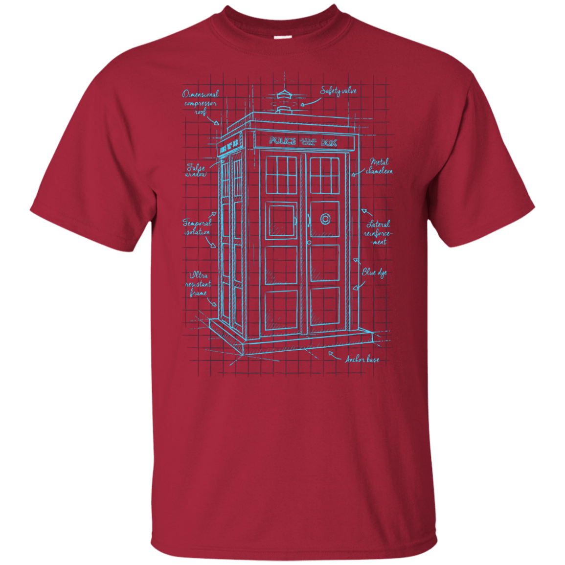 T-Shirts Cardinal / YXS Tardis Plan Youth T-Shirt