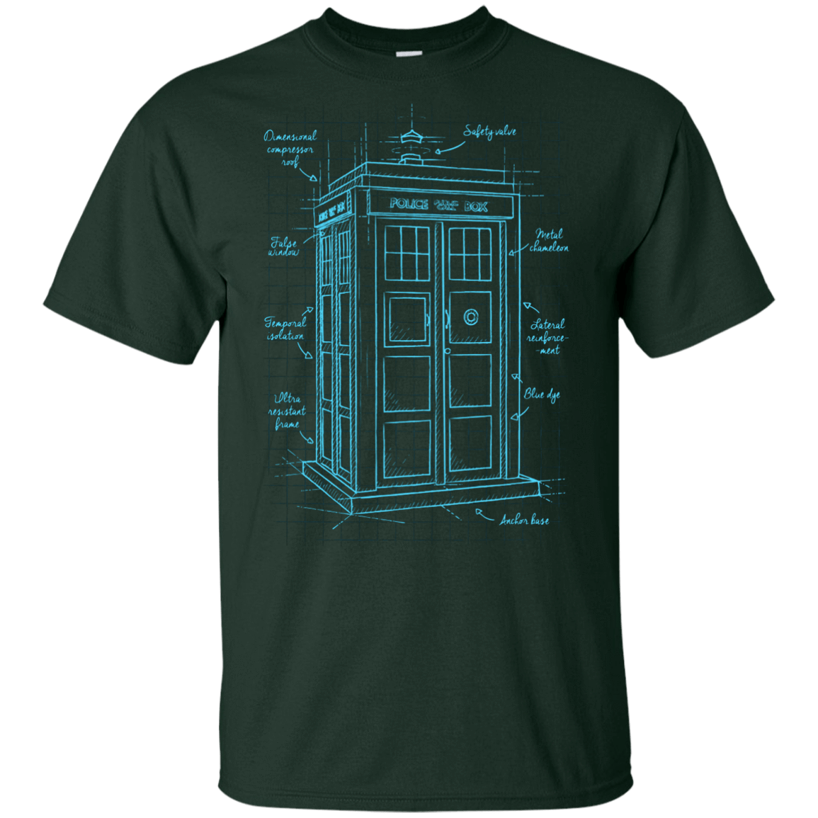 T-Shirts Forest / YXS Tardis Plan Youth T-Shirt