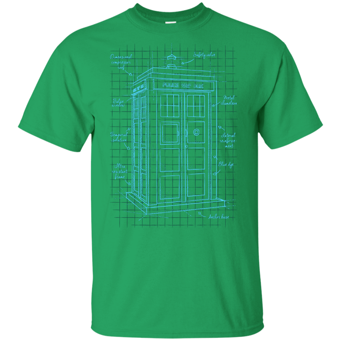 T-Shirts Irish Green / YXS Tardis Plan Youth T-Shirt