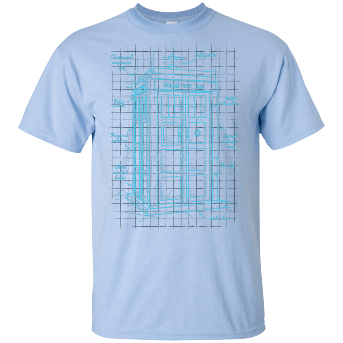 T-Shirts Light Blue / YXS Tardis Plan Youth T-Shirt