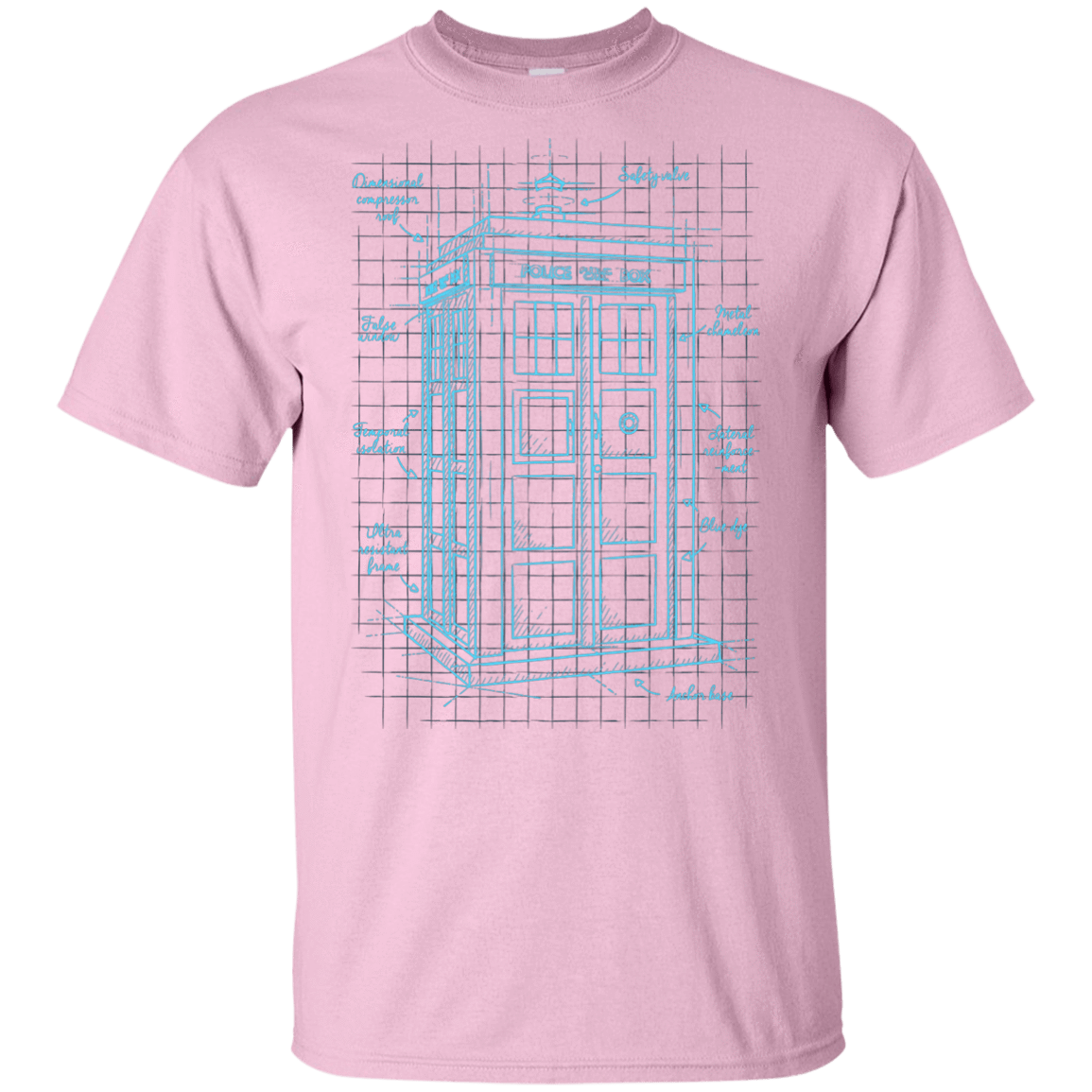 T-Shirts Light Pink / YXS Tardis Plan Youth T-Shirt