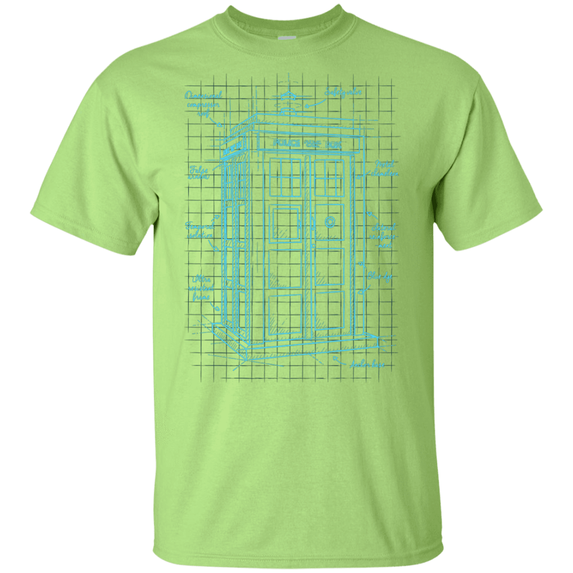 T-Shirts Mint Green / YXS Tardis Plan Youth T-Shirt