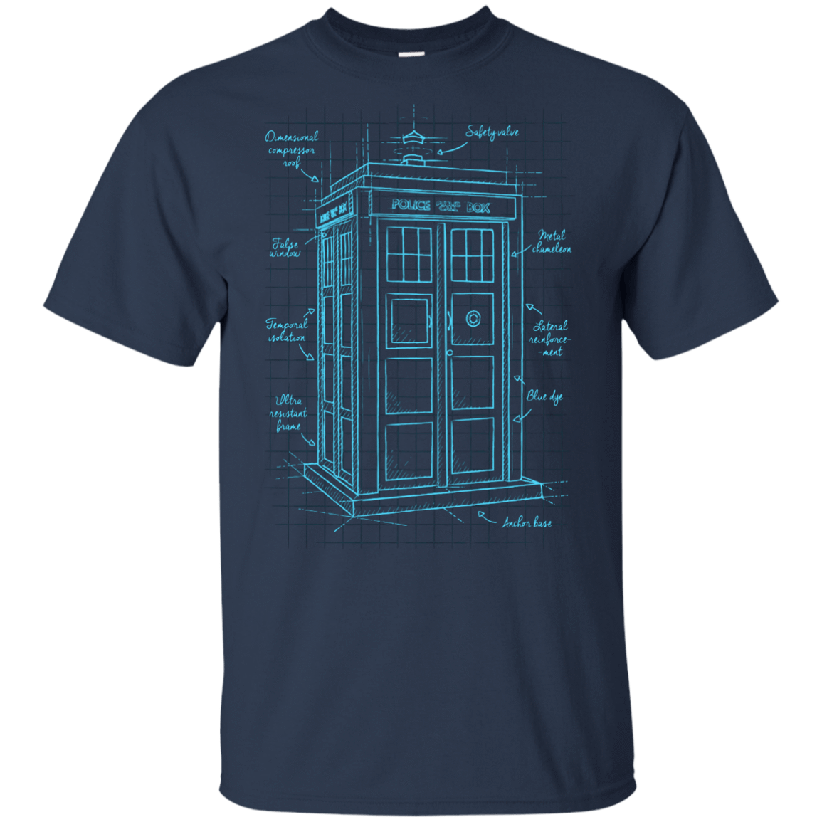 T-Shirts Navy / YXS Tardis Plan Youth T-Shirt