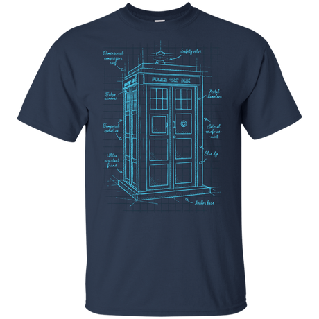 T-Shirts Navy / YXS Tardis Plan Youth T-Shirt