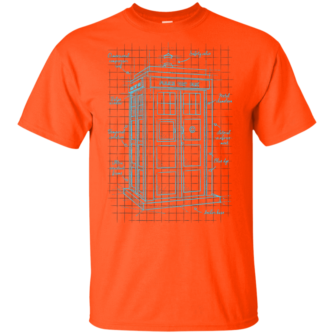 T-Shirts Orange / YXS Tardis Plan Youth T-Shirt