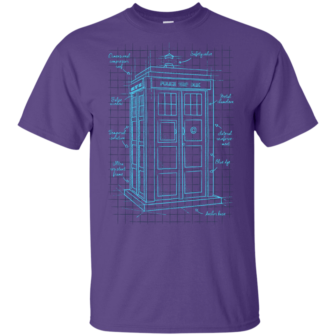 T-Shirts Purple / YXS Tardis Plan Youth T-Shirt