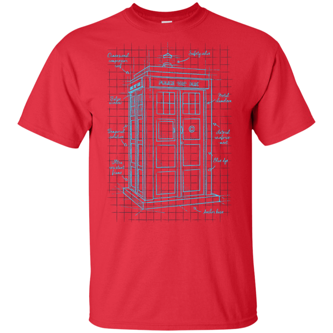 T-Shirts Red / YXS Tardis Plan Youth T-Shirt