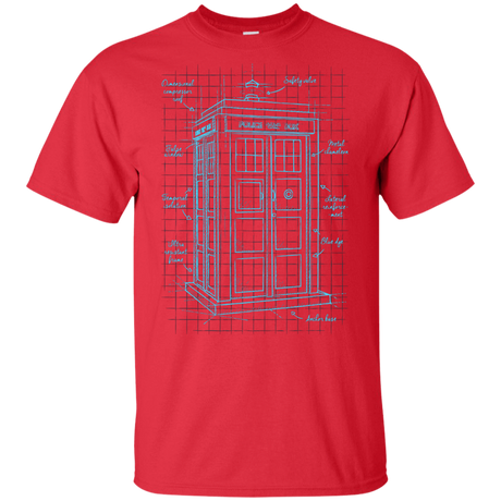 T-Shirts Red / YXS Tardis Plan Youth T-Shirt