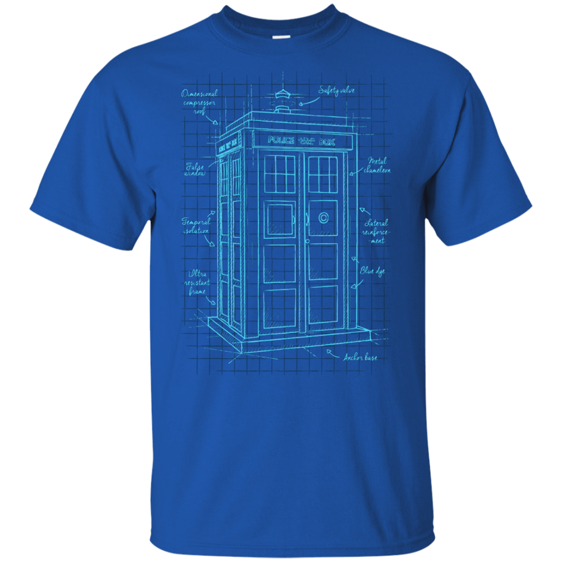 T-Shirts Royal / YXS Tardis Plan Youth T-Shirt