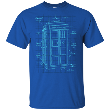 T-Shirts Royal / YXS Tardis Plan Youth T-Shirt