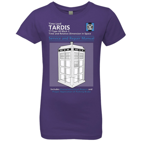 T-Shirts Purple Rush / YXS TARDIS SERVICE AND REPAIR MANUAL Girls Premium T-Shirt