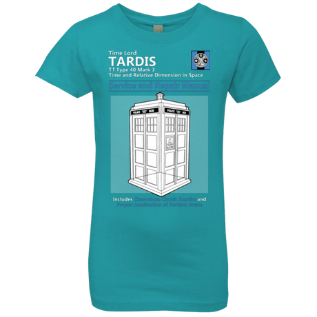 T-Shirts Tahiti Blue / YXS TARDIS SERVICE AND REPAIR MANUAL Girls Premium T-Shirt