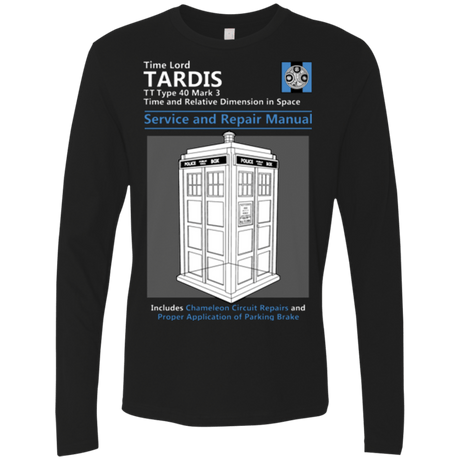 T-Shirts Black / Small TARDIS SERVICE AND REPAIR MANUAL Men's Premium Long Sleeve