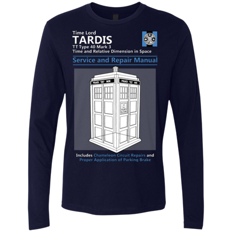 T-Shirts Midnight Navy / Small TARDIS SERVICE AND REPAIR MANUAL Men's Premium Long Sleeve