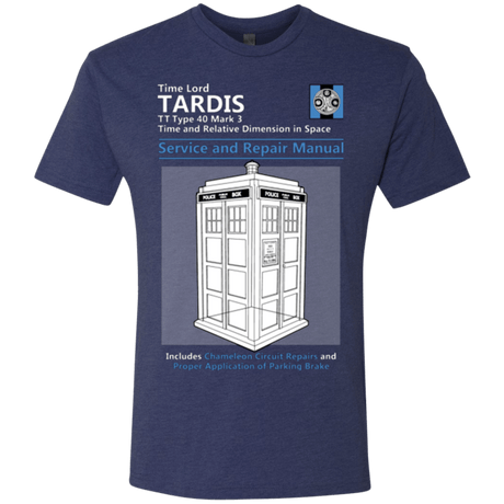 T-Shirts Vintage Navy / Small TARDIS SERVICE AND REPAIR MANUAL Men's Triblend T-Shirt