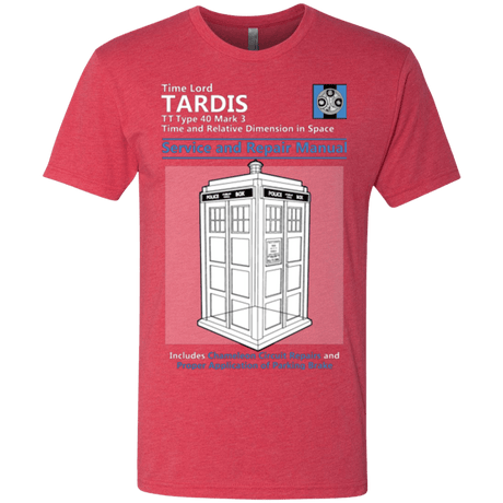 T-Shirts Vintage Red / Small TARDIS SERVICE AND REPAIR MANUAL Men's Triblend T-Shirt