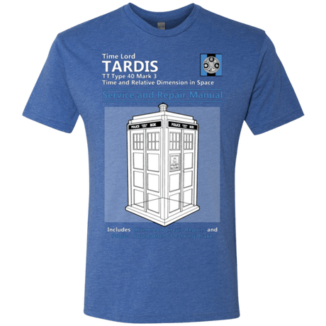T-Shirts Vintage Royal / Small TARDIS SERVICE AND REPAIR MANUAL Men's Triblend T-Shirt