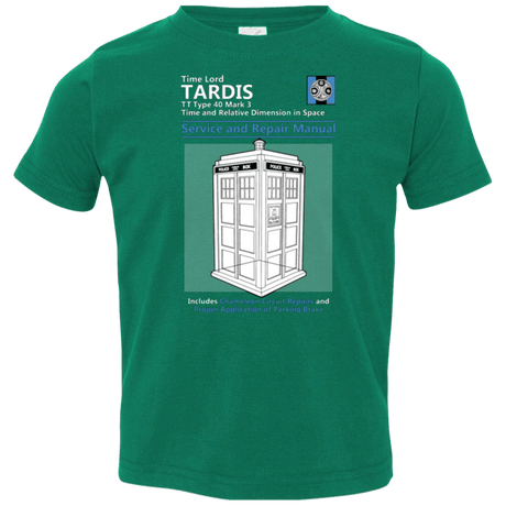 T-Shirts Kelly / 2T TARDIS SERVICE AND REPAIR MANUAL Toddler Premium T-Shirt