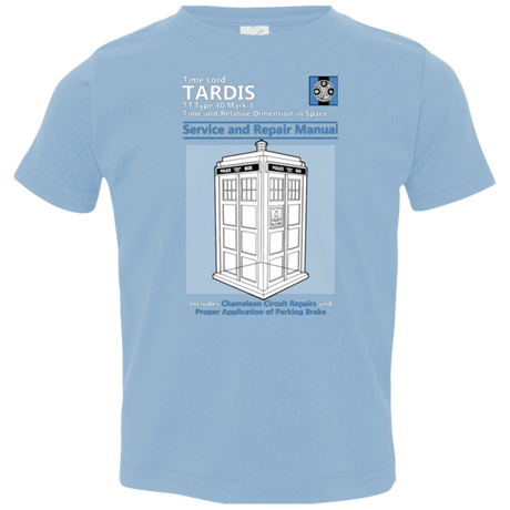 T-Shirts Light Blue / 2T TARDIS SERVICE AND REPAIR MANUAL Toddler Premium T-Shirt